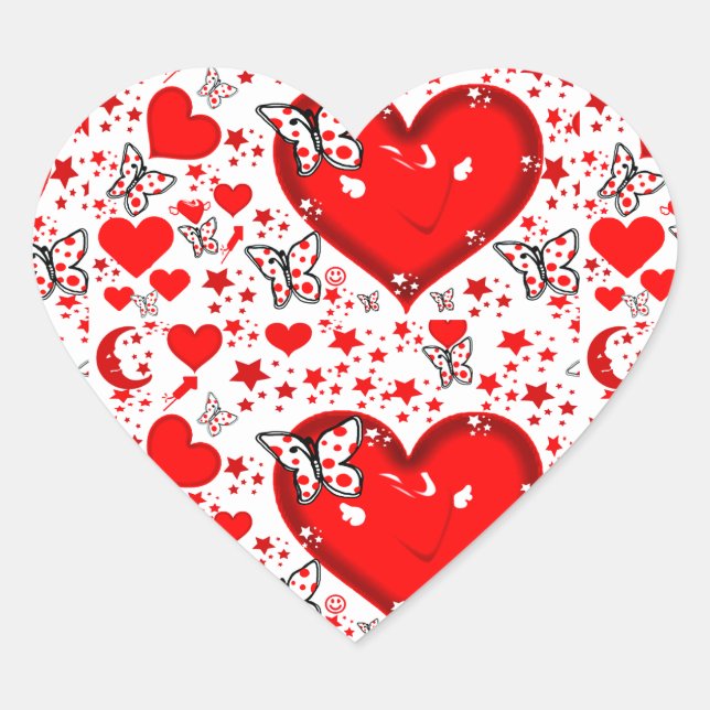 Pegatina En Forma De Corazón Amor, para siempre (Anverso)