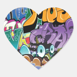 Pegatina En Forma De Corazón Amor por el graffiti