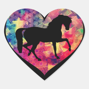 Pegatina En Forma De Corazón Amor por los caballos
