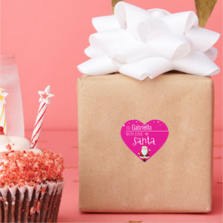 Pegatina En Forma De Corazón "Amor, Santa" regalo de Navidades personalizados d
