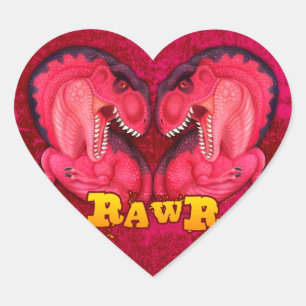 Pegatina En Forma De Corazón Amor-uno-saurus de Rawr