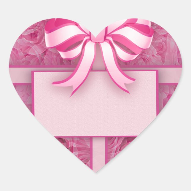 Pegatina En Forma De Corazón Añadir un mensaje. (Anverso)