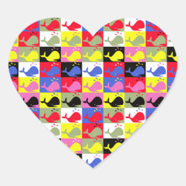 Pegatina En Forma De Corazón Andy Whale-Hole™_Lots o' ballenas con forma de cor