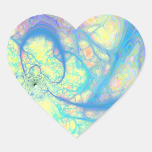 Pegatina En Forma De Corazón Ángel azul - azul cósmico y limón