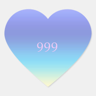 Pegatina En Forma De Corazón Ángel número 999 -
