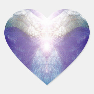Pegatina En Forma De Corazón Ángel violeta plateado