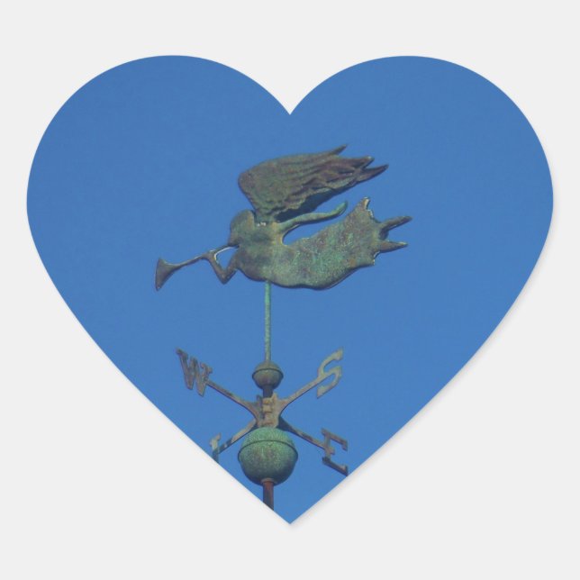 Pegatina En Forma De Corazón Angel Weather Vane (Anverso)