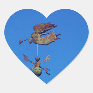 Pegatina En Forma De Corazón Ángel Weather Vane Bright Blue Sky