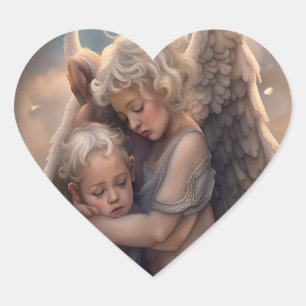 Pegatina En Forma De Corazón Angels
