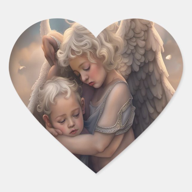 Pegatina En Forma De Corazón Angels (Anverso)