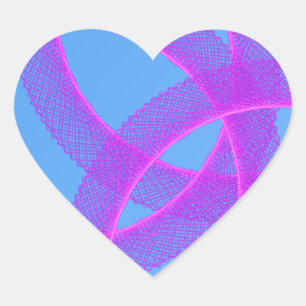 Pegatina En Forma De Corazón anillo violeta superpuesto en fondo de color azul