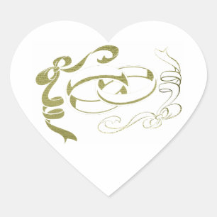 Pegatina En Forma De Corazón Anillos bodas y arcos de arte
