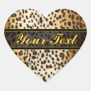 Pegatina En Forma De Corazón Animales Cheetah Leopard Faux