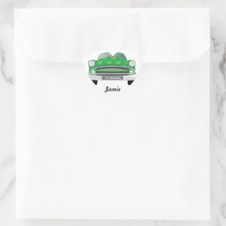 Pegatina En Forma De Corazón Aniversario de Green Mean Retro Car Boy