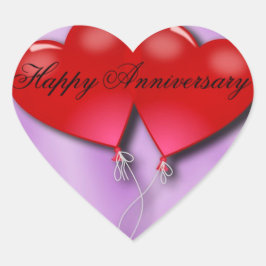 Pegatina En Forma De Corazón Aniversario feliz