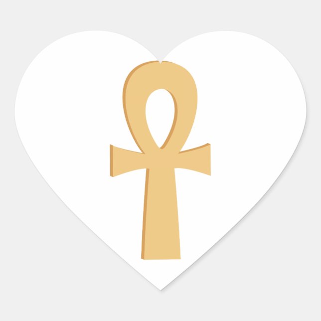 Pegatina En Forma De Corazón Ankh (Anverso)