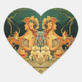 Pegatina En Forma De Corazón Anuncio Art Nouveau de chocolate caliente Hingre