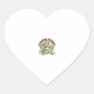 Pegatina En Forma De Corazón Anuncio Retro de Producto de Limpieza Gato Product