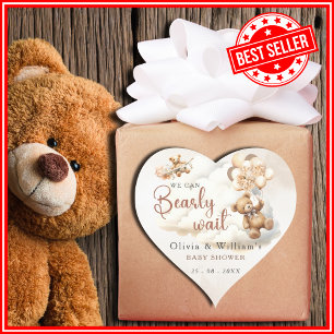 Pegatina En Forma De Corazón Apenas Podemos Esperar Cumpleaños del Bebe Cub Bro
