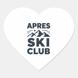 Pegatina En Forma De Corazón Apres Ski Club Mountain Logo - Custom Mens Winter 
