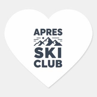 Pegatina En Forma De Corazón Apres Ski Club Mountain Logo - Custom Mens Winter 