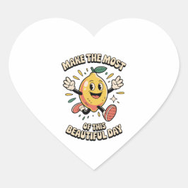 Pegatina En Forma De Corazón Aprovecha al Máximo – Pegatina de Vinilo de Limón