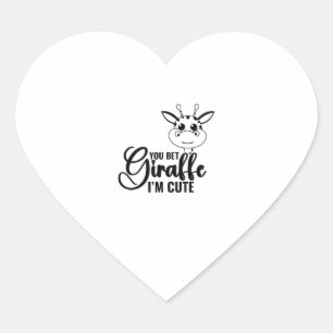 Pegatina En Forma De Corazón Apuesto a que es una jirafa, soy linda, una bebé d