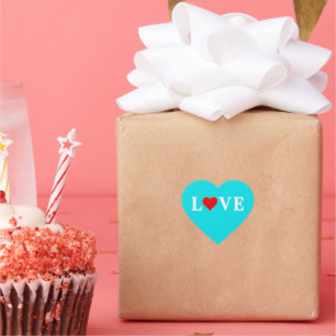 Pegatina En Forma De Corazón Aqua Blue LOVE Heart
