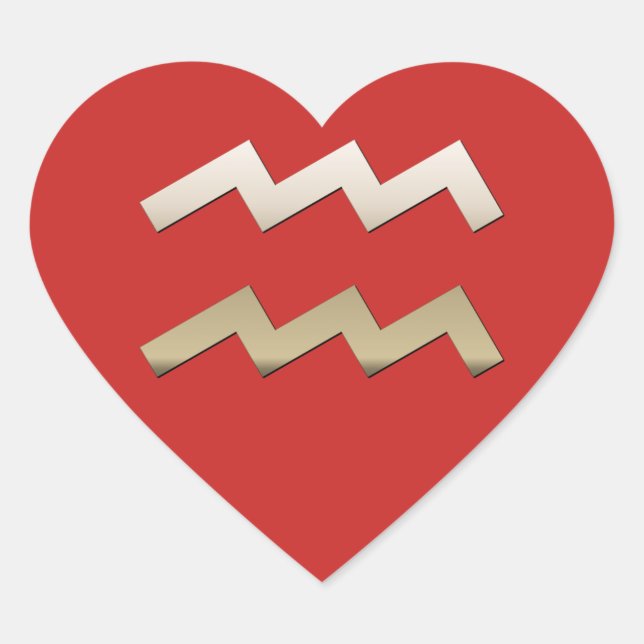 Pegatina En Forma De Corazón Aquarius (Anverso)