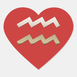 Pegatina En Forma De Corazón Aquarius