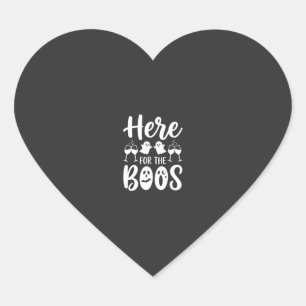 Pegatina En Forma De Corazón Aquí por los abucheos Diseño de fantasma de Hallow