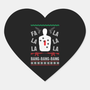 Pegatina En Forma De Corazón AR15 Punto de pistola Navidades feos regalo presen