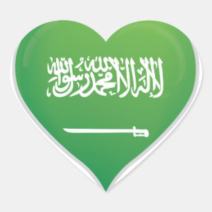 Pegatina En Forma De Corazón Arabia Saudita ama a la bandera de Arabia Saudita