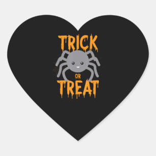 Pegatina En Forma De Corazón Araña Cuta - Truco O Tratamiento - Halloween