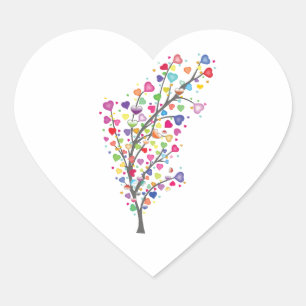 Pegatina En Forma De Corazón Árbol de amor y armonía