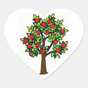 Pegatina En Forma De Corazón Árbol de Apple