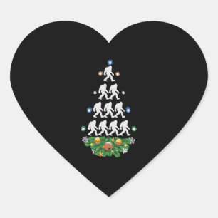 Pegatina En Forma De Corazón Árbol de Navidad de pie grande Sasquatch Santa Lov