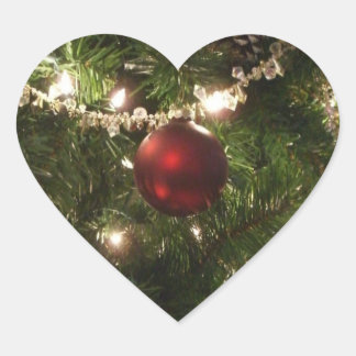 Pegatina En Forma De Corazón Árbol de Navidad que ferio Bonito Verde y Rojo
