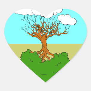 Pegatina En Forma De Corazón árbol invertido