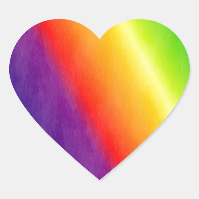 Pegatina En Forma De Corazón Arcoiris (Anverso)