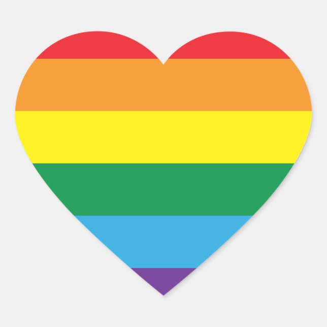 Pegatina En Forma De Corazón Arcoiris (Anverso)