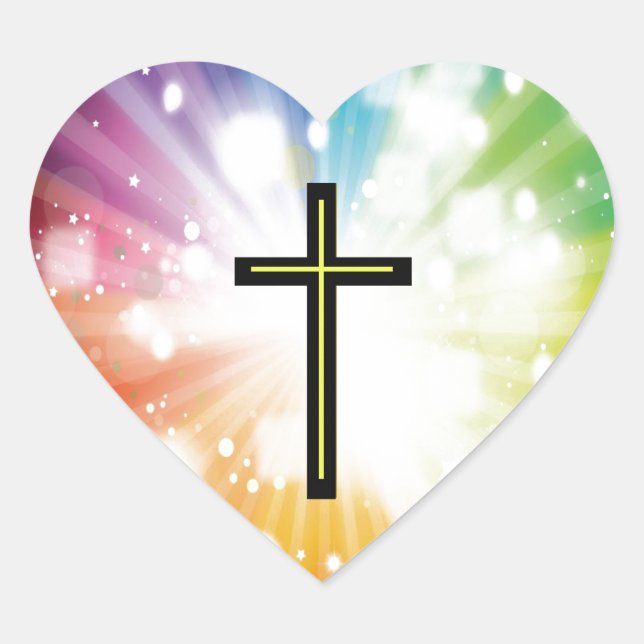 Pegatina En Forma De Corazón Arcoiris al infinito. (Anverso)