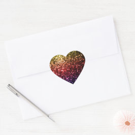 Pegatina En Forma De Corazón Arcoíris amarillo rojo púrpura brillo falso destel