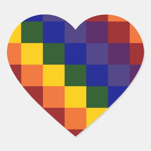 Pegatina En Forma De Corazón Arcoiris bajo control (Anverso)