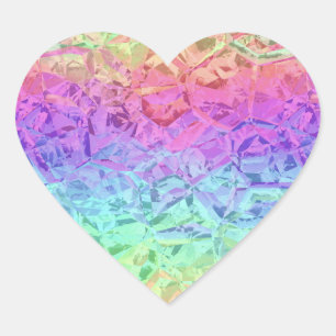 Pegatina En Forma De Corazón arcoíris congelado :