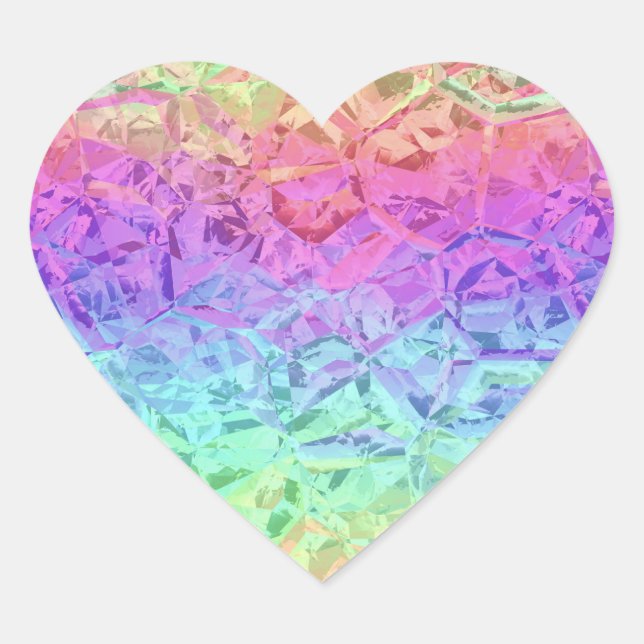 Pegatina En Forma De Corazón arcoíris congelado : (Anverso)