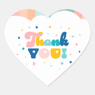 Pegatina En Forma De Corazón Arcoiris de Pegatina temático de fiesta de cumplea