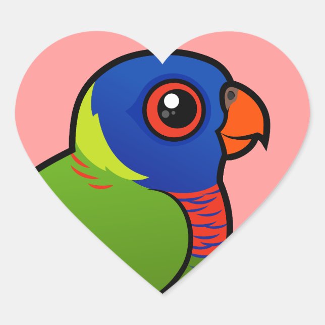 Pegatina En Forma De Corazón Arcoiris Lorikeet (Anverso)