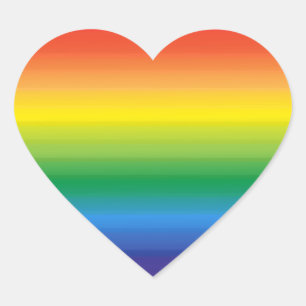 Pegatina En Forma De Corazón Arcoíris Ombre Orgullo