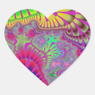 Pegatina En Forma De Corazón Arcoiris rosado